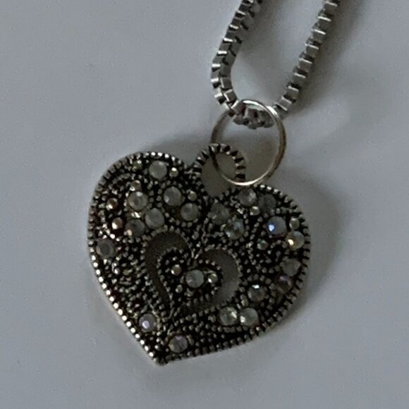 Filigree Double Heart Necklace - Picture 1 of 5